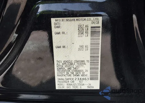 2018 Nissan Altima 2.5 S z USA, uszkodzony, nr VIN 1N4AL3AP4JC234463